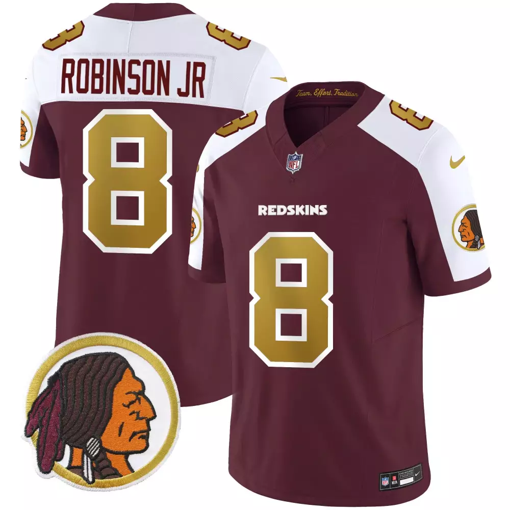 Robinson Jr. 8 Redskins Jersey Maroon Washington Men Standard White Gold Alternate