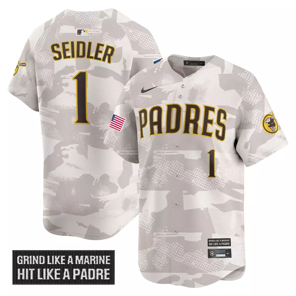 Peter Seidler 1 Padres Jersey White Military Appreciation Us Flag Alternate Custom Design