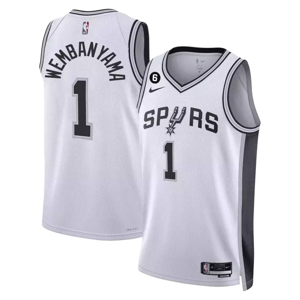 Victor Wembanyama 1 Spurs Jersey White Men Black All Stitched Vapor