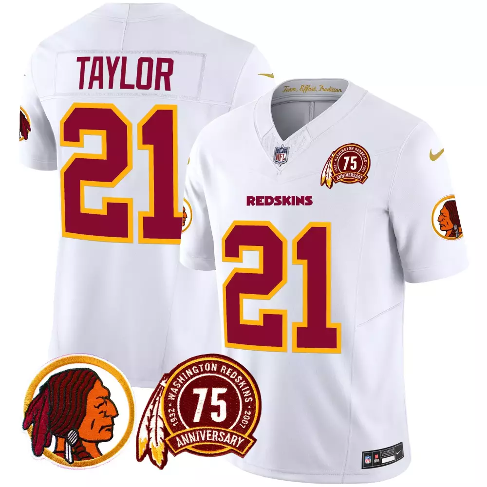 Sean Taylor 21 Jersey White 75th Anniversary Washington Redskins Men Player Maroon