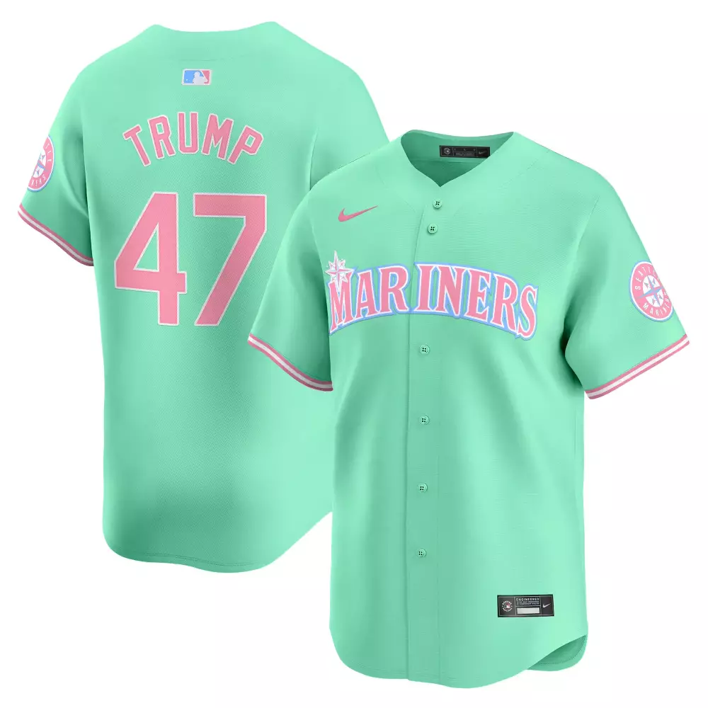 Donald Trump 47 Mariners Jersey Mint Green Seattle Alternate Pink Light Blue Unisex
