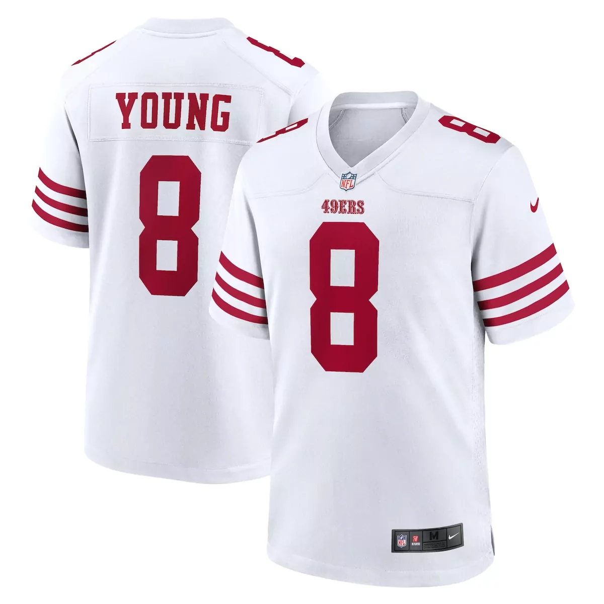 Steve Young 8 49ERS Jersey White Men NFL Red Retired Game
