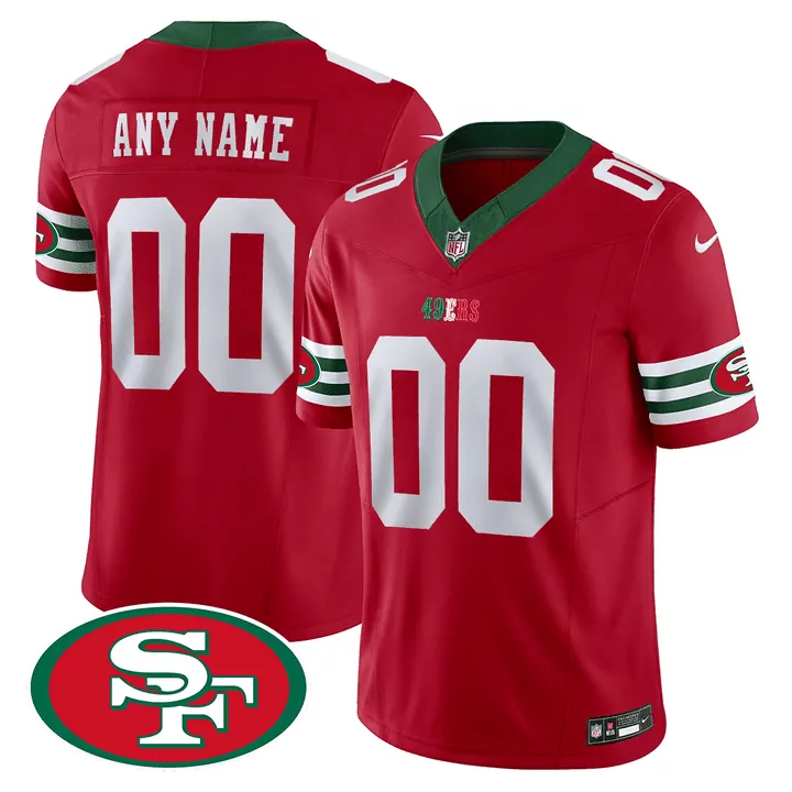 San Francisco 49ers Jersey Red Men Green White Gold Custom All Stitched Vapor
