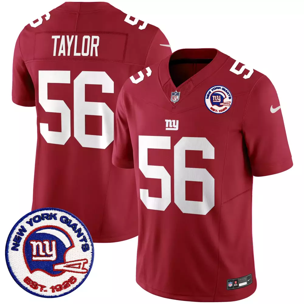 Lawrence Taylor 56 Jersey Red New York Giants 1925 Men Player White Vapor Limited