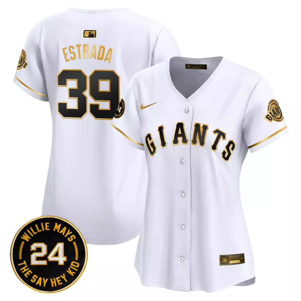 Estrada 39 Giants Jersey White Willie Mays 24 Baseball Men Black Gold Vapor Premier