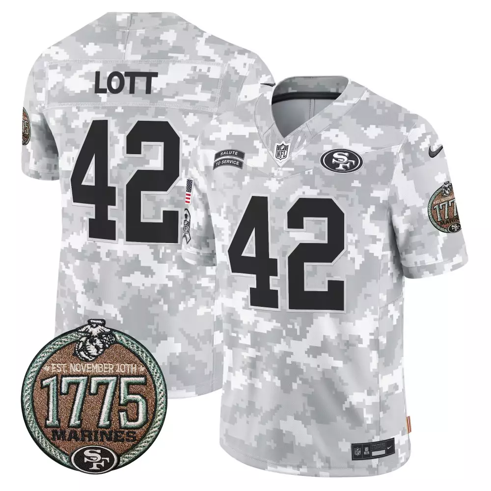 Ronnie Lott 42 Jersey White Salute To Service San Francisco 49ers Us Marine Corps 1775