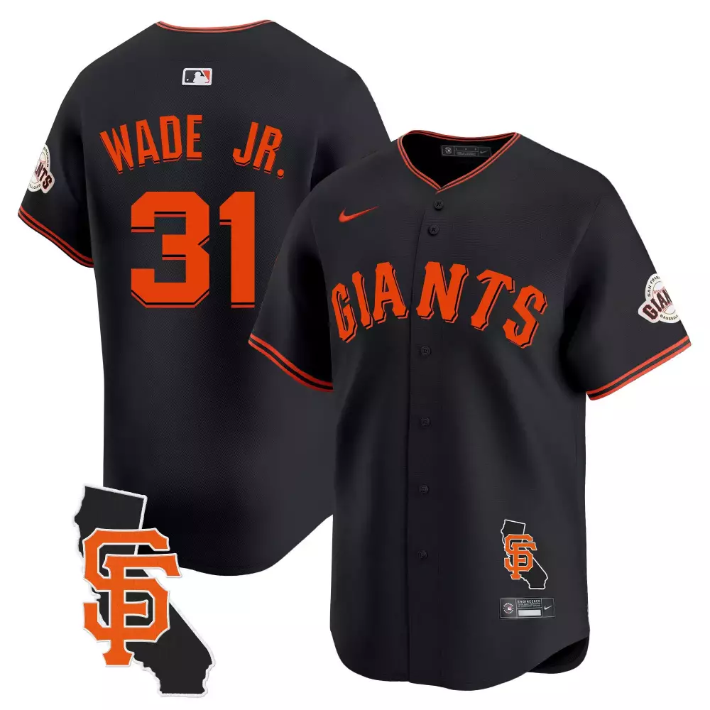 Lamonte Wade Jr. 31 Jersey Black San Francisco Giants Team California Outline SF
