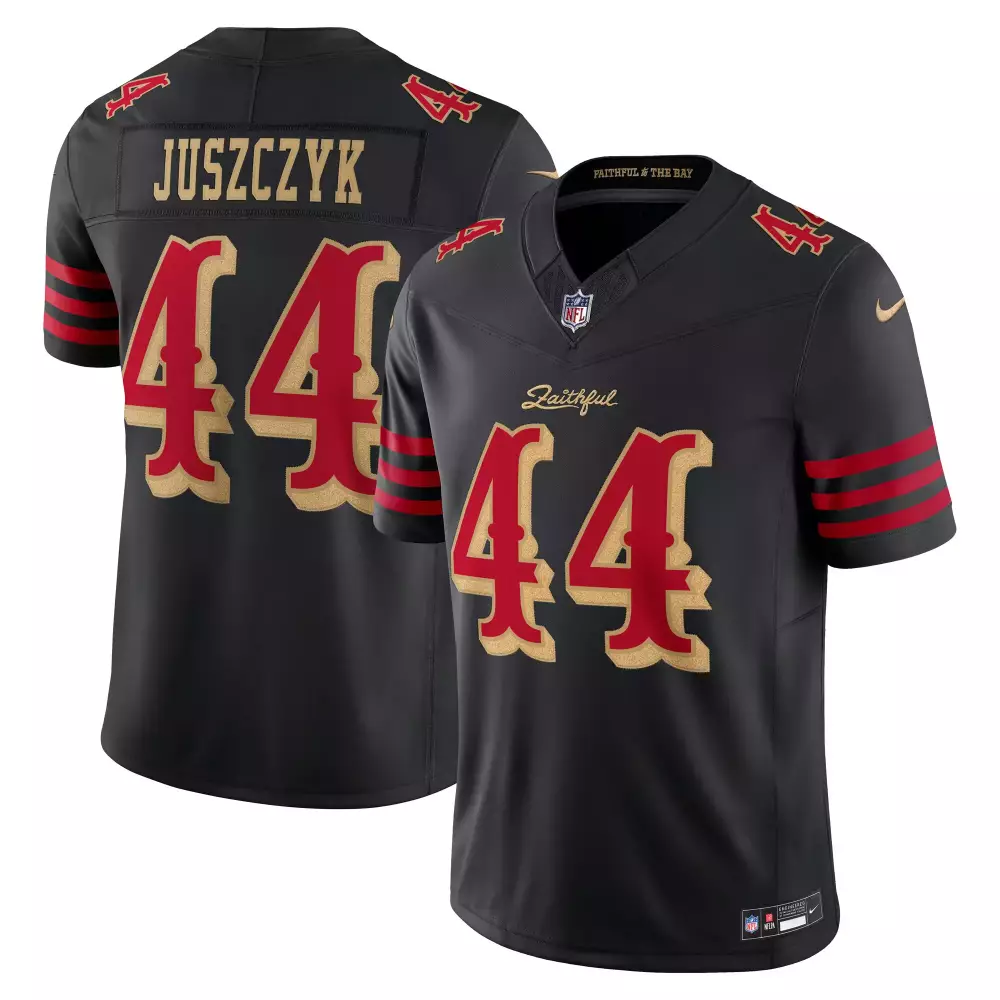Kyle Juszczyk 44 49ers Jersey Black Men Game Alternate Red Gold All Stitched Vapor