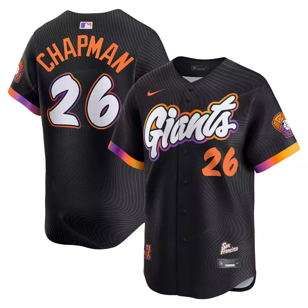 Matt Chapman 26 Jersey Black San Francisco Giants Men Alternate Orange Purple Yellow