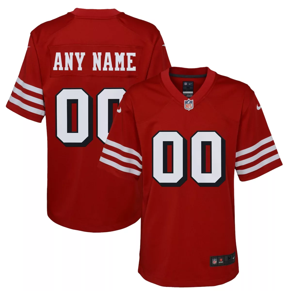 San Francisco 49ers Jersey Red White Black Alternate Custom Game