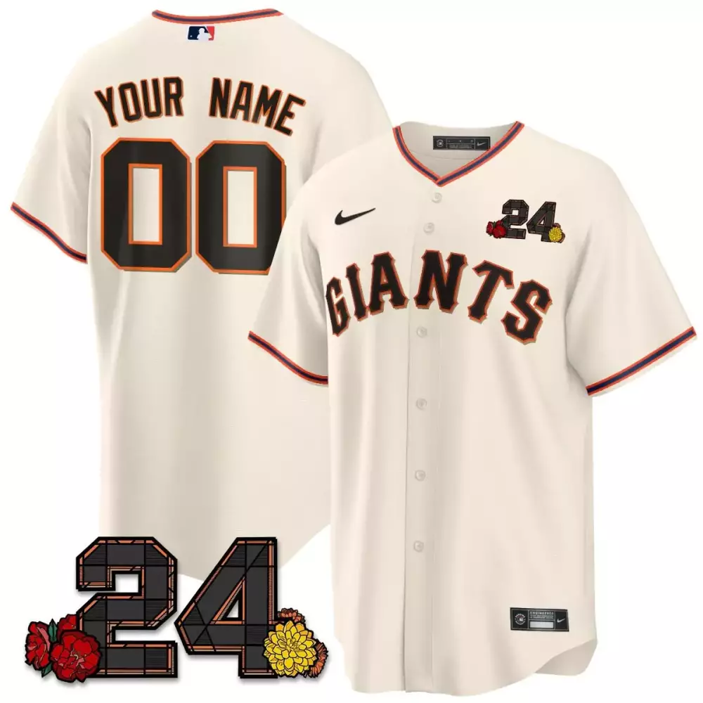Custom Giants Jersey Cream Men Orange Black Navy Home Vapor Premier Limited v2 All