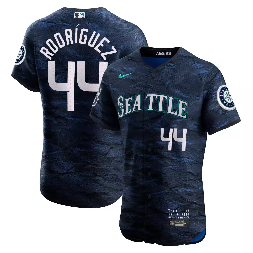 Julio Rodriguez 44 Jersey Navy Blue Seattle Mariners Asg 23 Men Teal White Game All