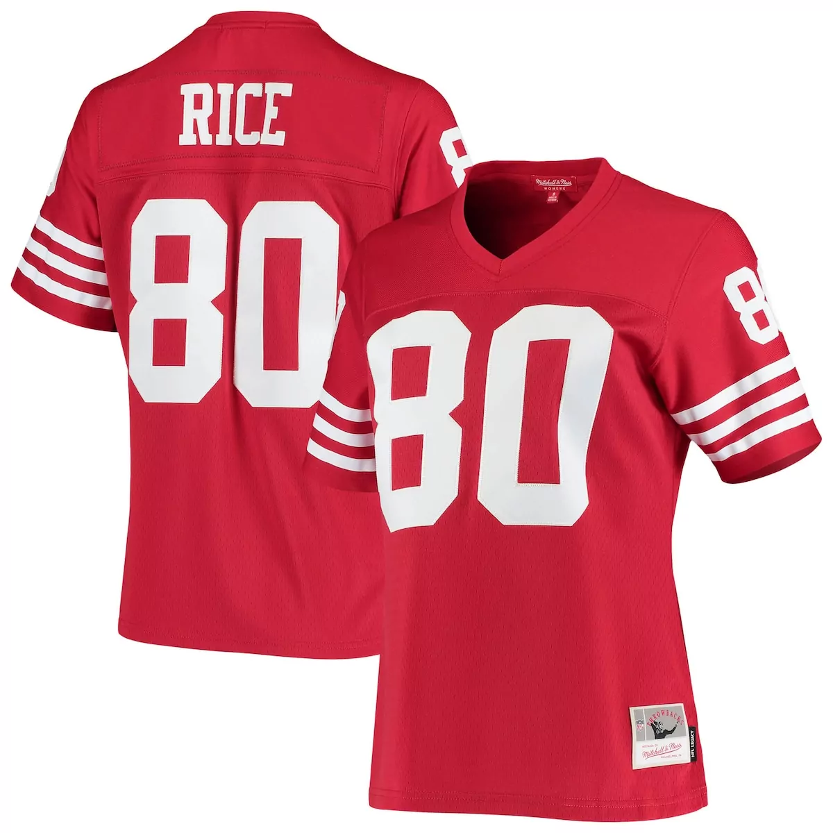 Jerry Rice 80 San Francisco 49ers Jersey Red Men White Legacy