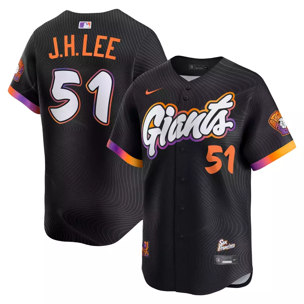 J.h. Lee 51 San Francisco Giants Jersey Black Men Alternate White Orange Purple All