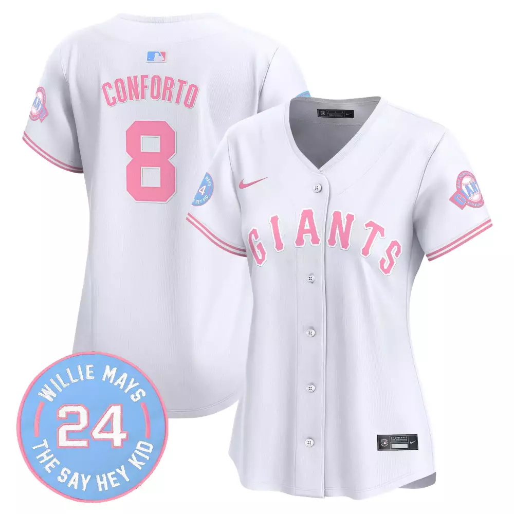 Michael Conforto 8 Giants Jersey White Willie Mays Ever Kid Men Alternate Pink Light Blue