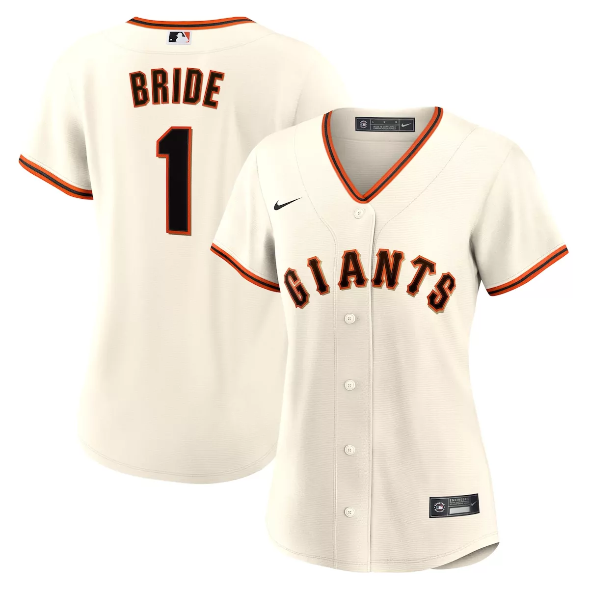 Bride 1 Giants Jersey Cream Women Orange Black Home