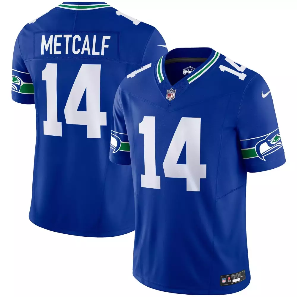 Dk Metcalf 14 Seattle Seahawks Jersey Blue Men Replica White Green Throwback Vapor