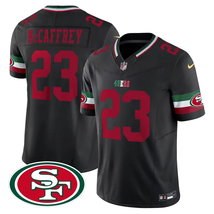Christian Mccaffrey 23 49ERS Jersey Black Limited Edition Men Red White Green All