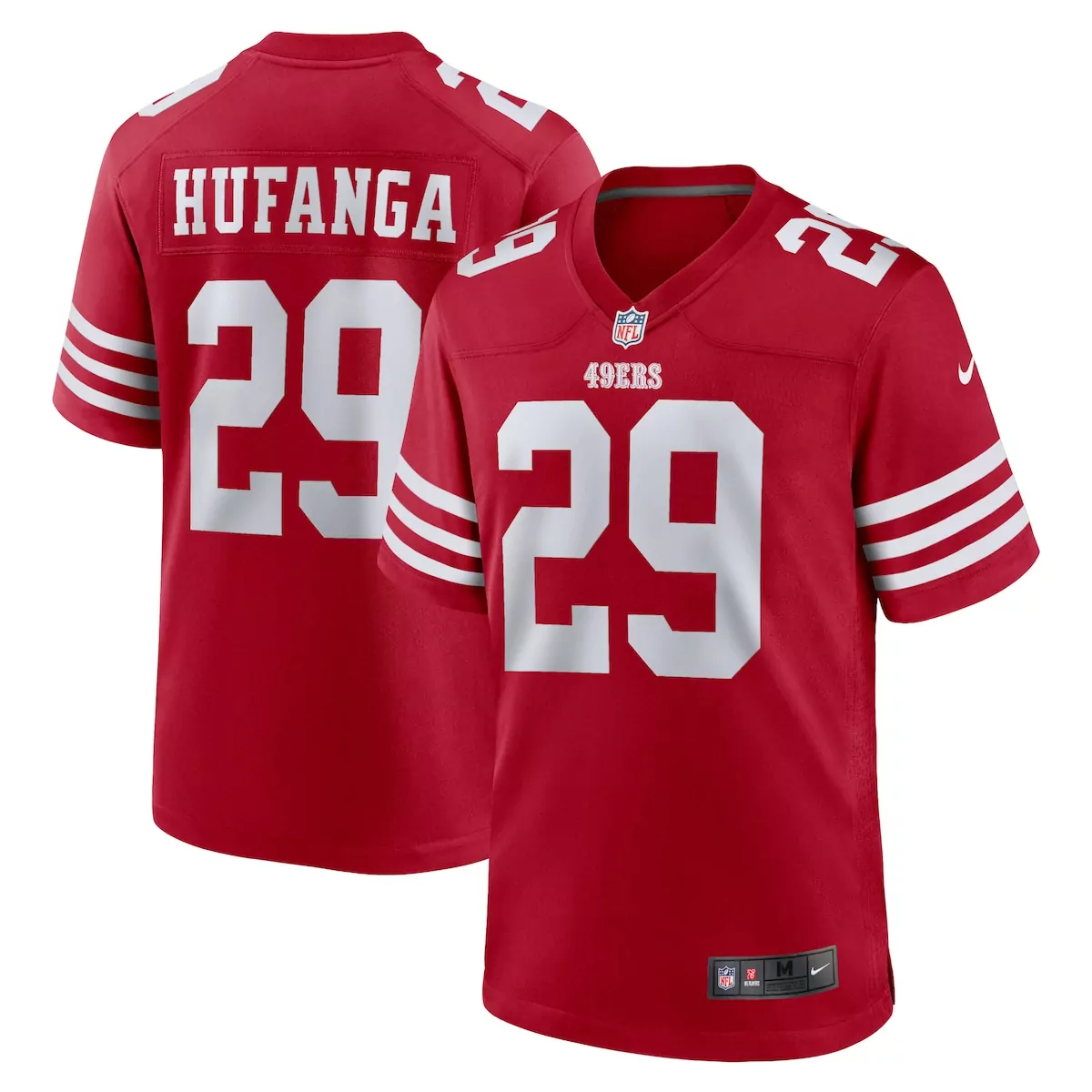 Talanoa Hufanga 29 49ERS Jersey Red Men Replica White Game