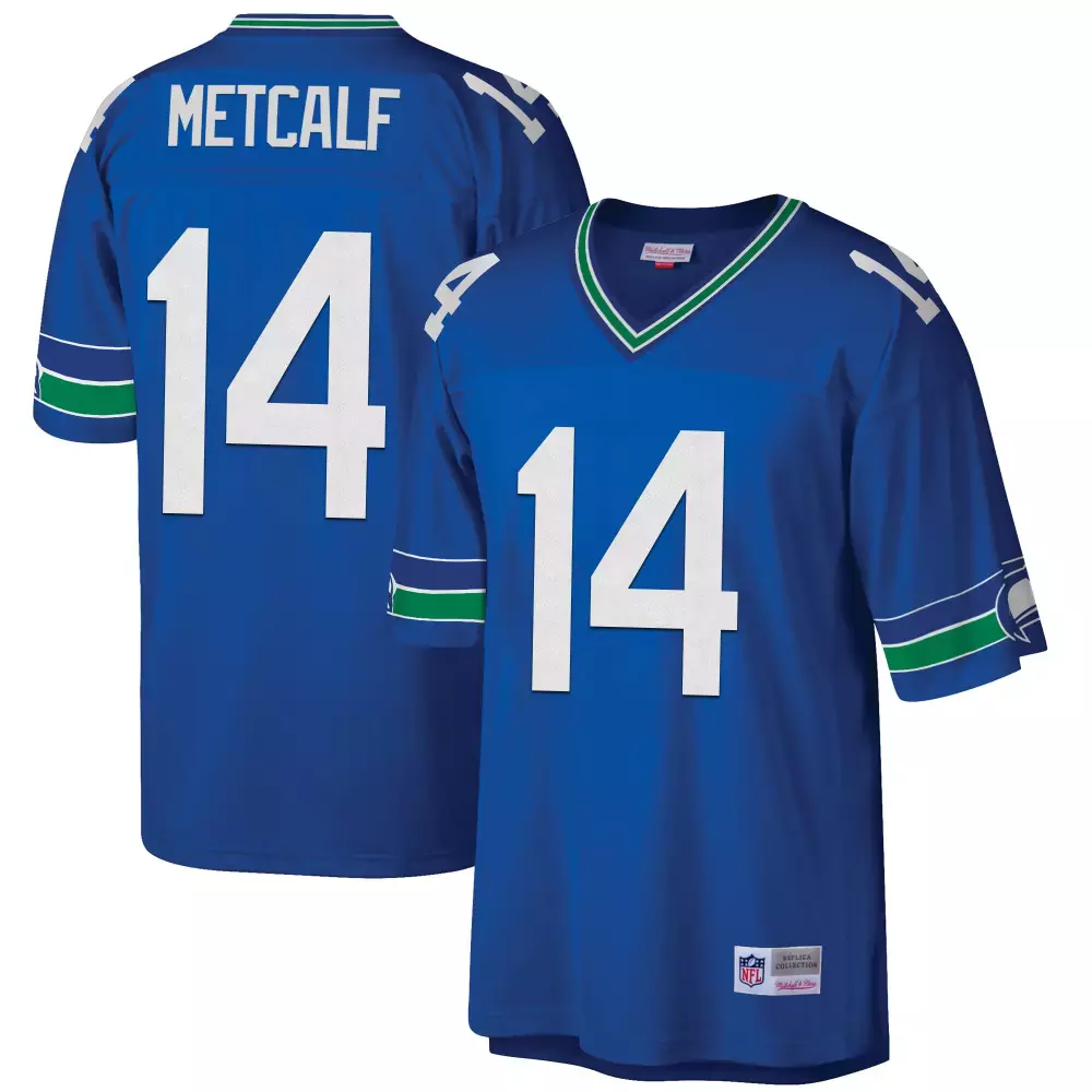Dk Metcalf 14 Seattle Seahawks Jersey Blue Men Replica Green White All Stitched Vapor