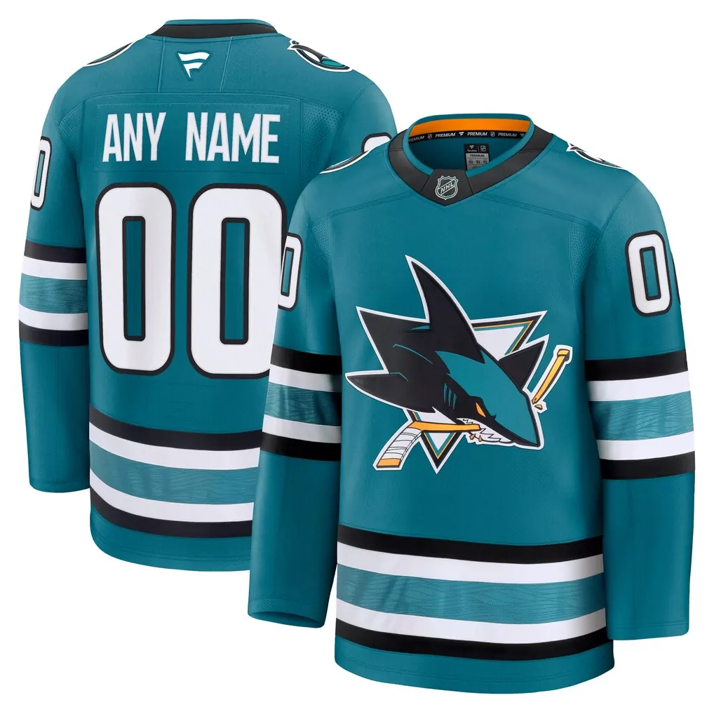 San Jose Sharks Jersey Teal Black White Home Custom