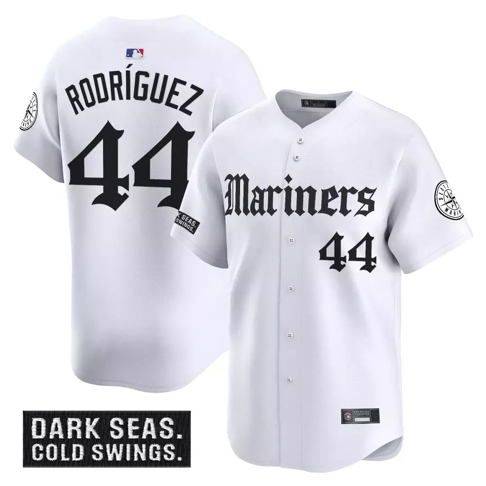 Rodrguez Seas 44 Mariners Jersey White Cold Swings. Men Black Stitched Vapor