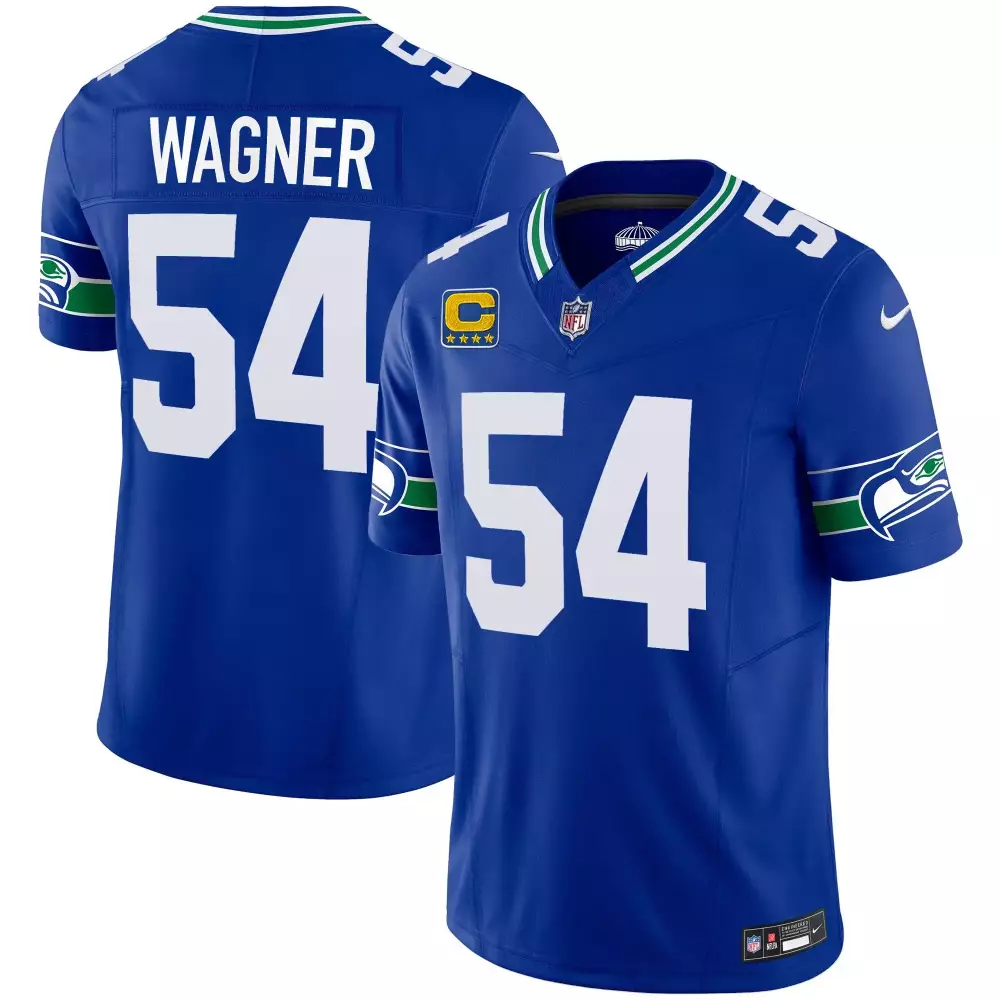 Bobby Wagner 54 Seattle Seahawks Jersey Blue Men Green White Throwback Vapor Limited