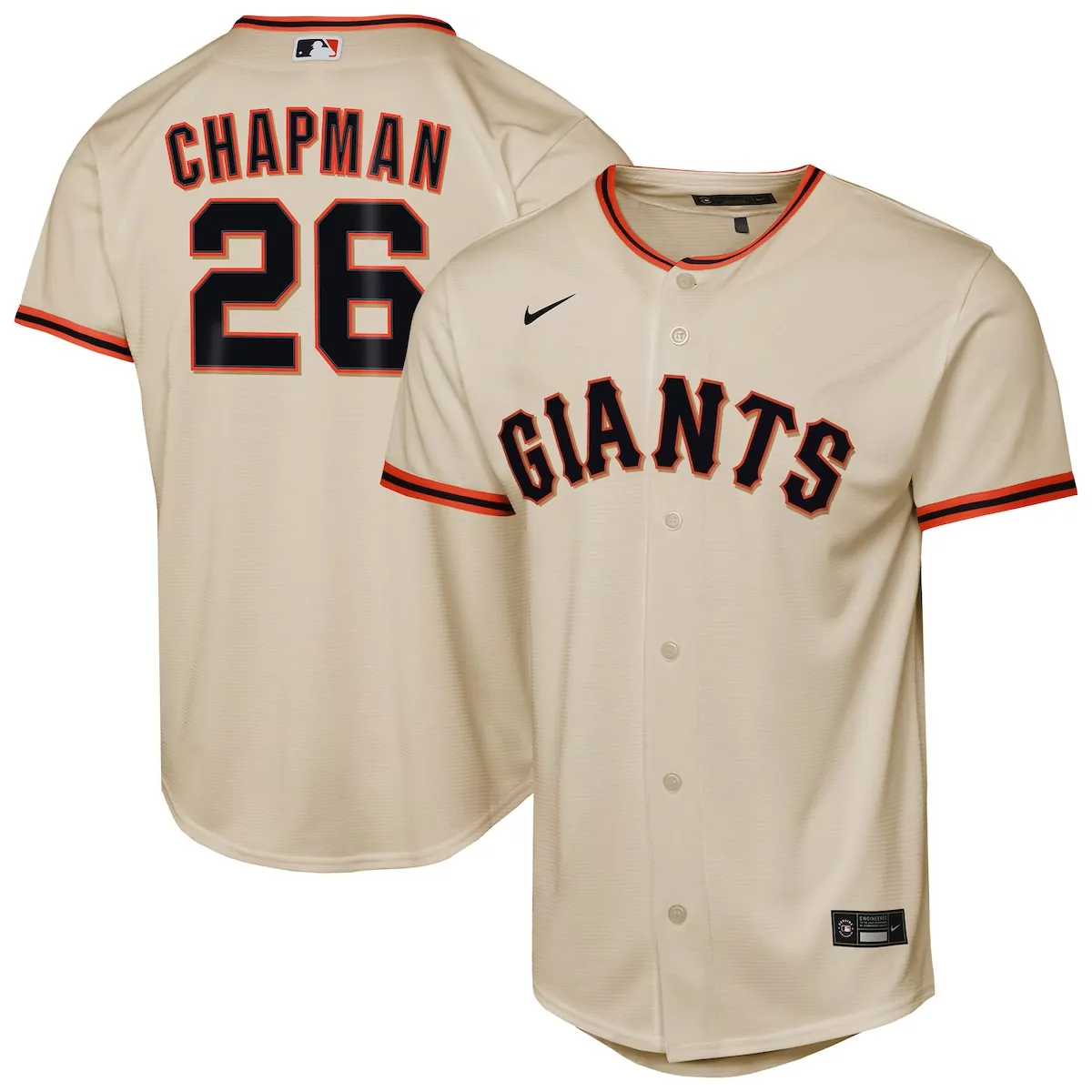 Matt Chapman 26 Giants Jersey Cream Men Black Orange Home