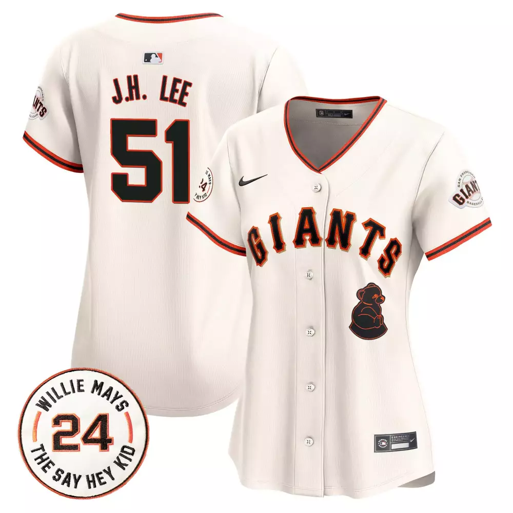 J.h. Lee 51 San Francisco Giants Jersey White Willie Mays Women Black Orange Vapor