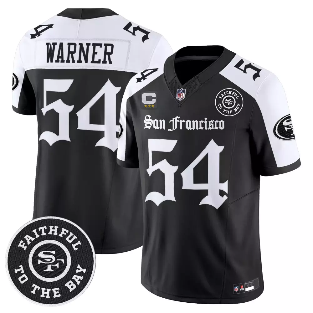 Warner Faithful 54 Jersey Black To The Bay San Francisco 49ers Captain Men Game Alternate