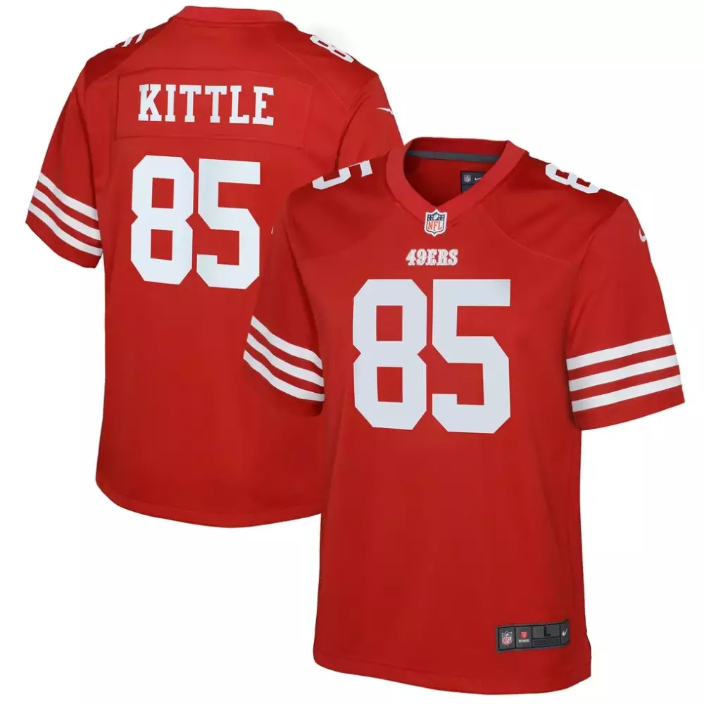 George Kittle 85 49ERS Jersey Red Men Game White