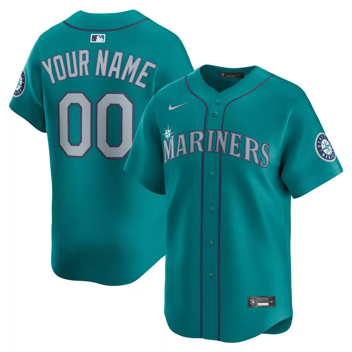 Custom Mariners Jersey Teal Purple Grey Alternate Limited