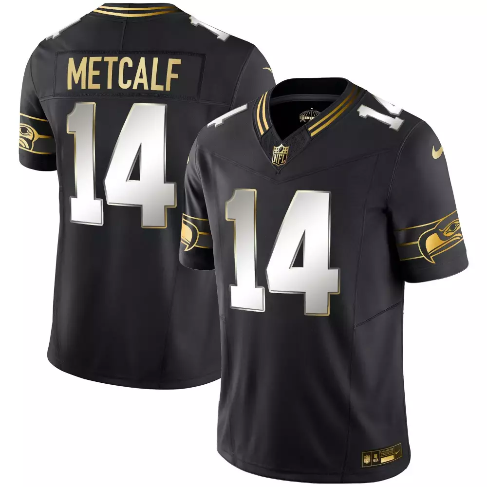 Dk Metcalf 14 Seattle Seahawks Jersey Black Men Gold White Limited Throwback Vapor