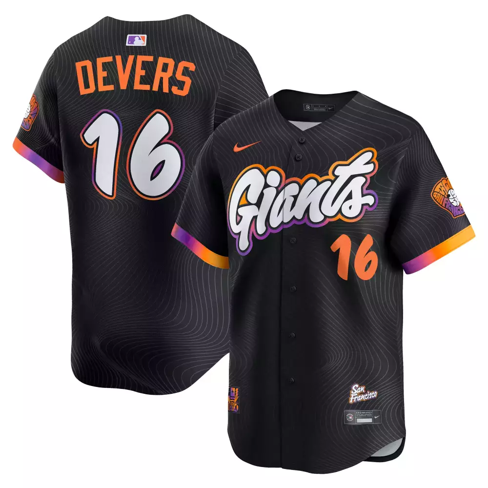 Rafael Devers 16 Jersey Black City Connect San Francisco Giants Men Alternate Orange