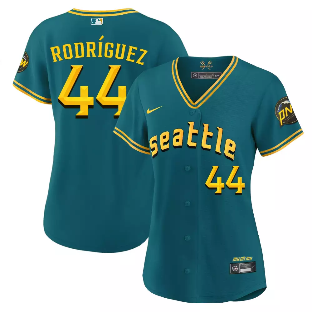 Julio Rodriguez 44 Jersey Teal Seattle Mariners Pnw Men Yellow All Stitched