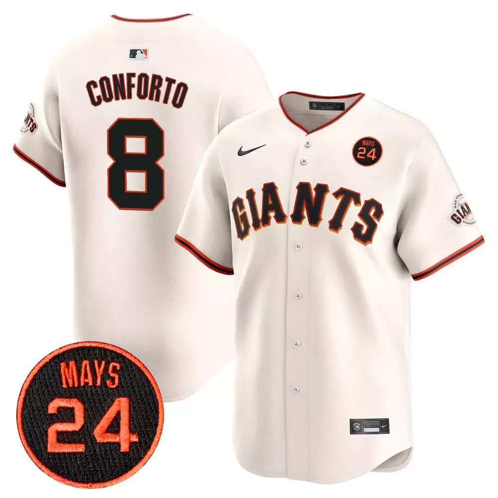 Michael Conforto 8 Giants Jersey Cream Mays 24 San Francisco Baseball 2023 Men Black