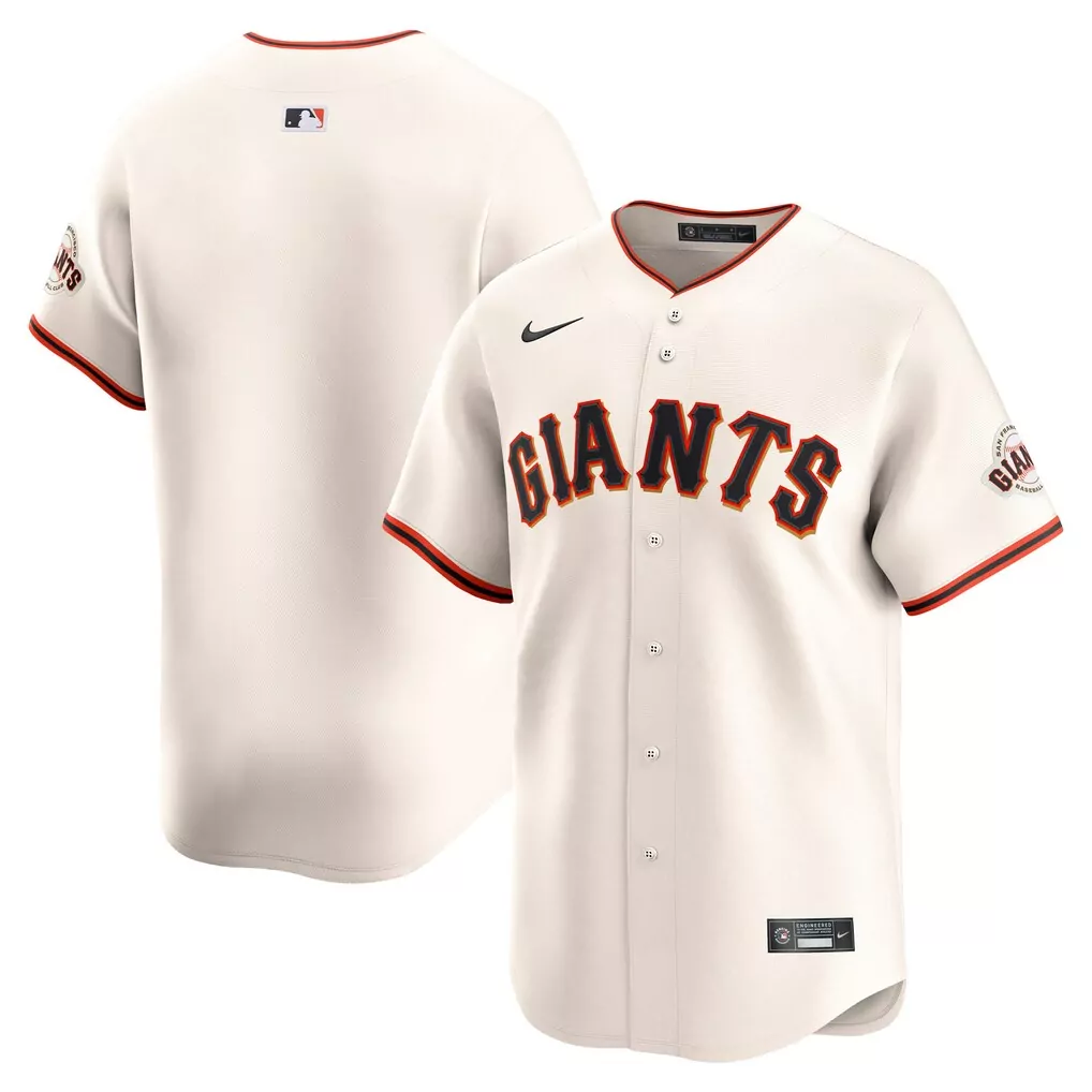 San Francisco Giants Jersey Cream Men Black Orange Home Limited
