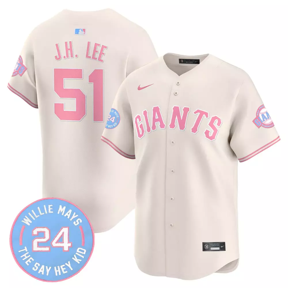 J.h. Lee 51 Giants Jersey Cream Men Alternate Pink Unisex Vapor Premier Limited All