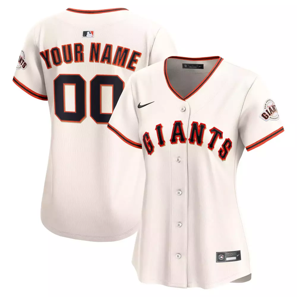 Custom San Francisco Giants Jersey White Baseball Women Black Orange All Stitched