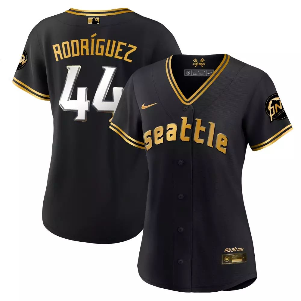 Julio Rodriguez 44 Jersey Black Seattle Mariners Sodo Mojo Men Gold White All Stitched