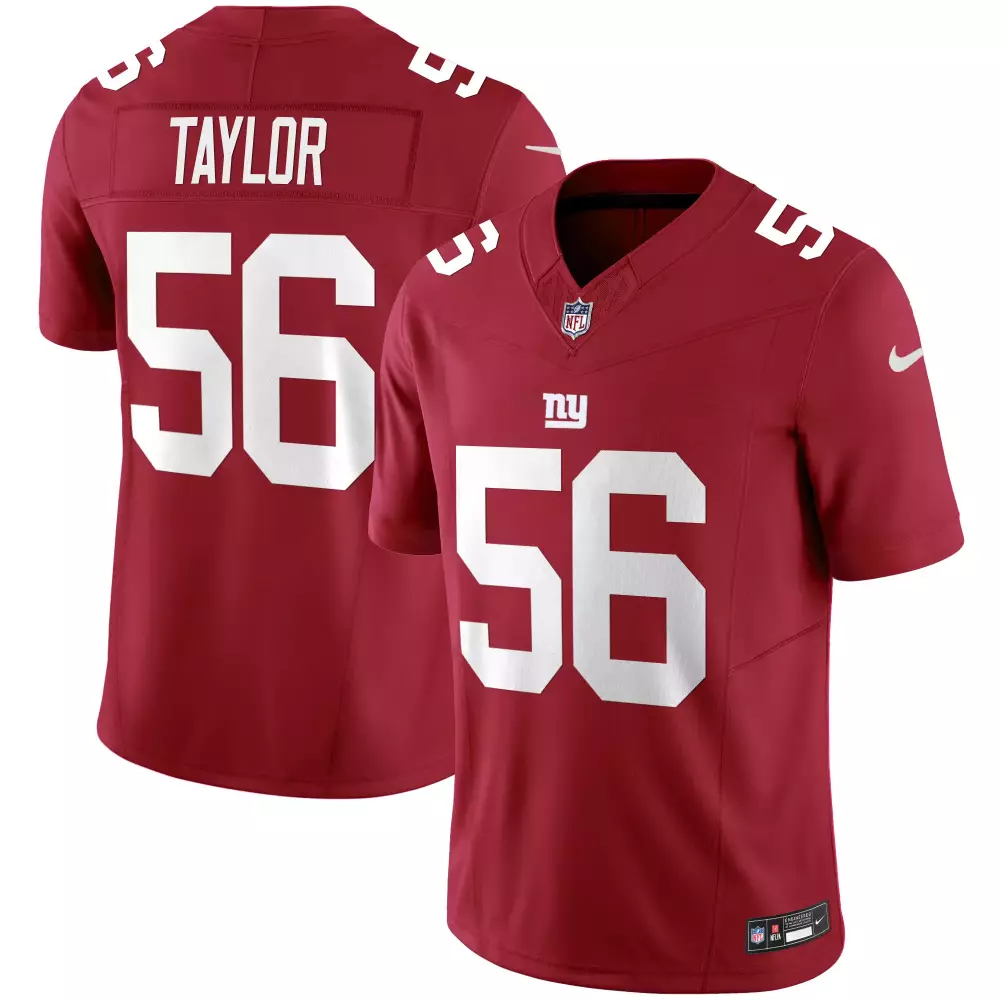 Lawrence Taylor 56 Jersey Red New York Giants Men White Vapor Limited All Stitched