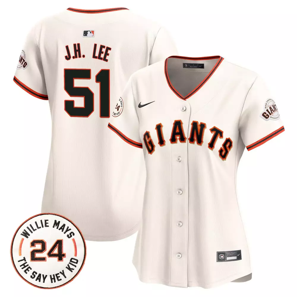 J.h. Lee 51 San Francisco Giants Jersey Cream Women Alternate Black Orange Vapor