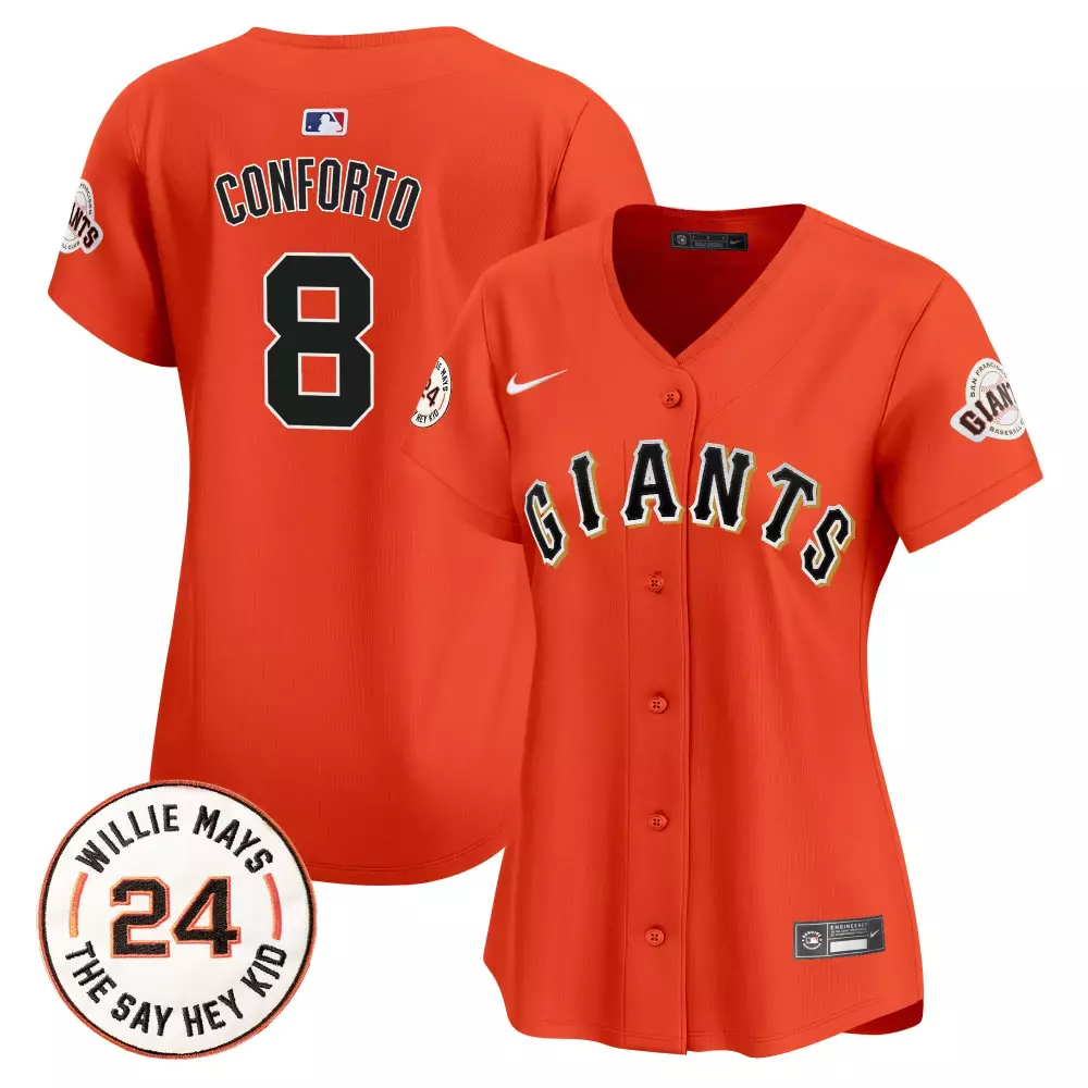 Michael Conforto 8 Giants Jersey Orange Willie Mays 24 San Francisco Baseball 2023