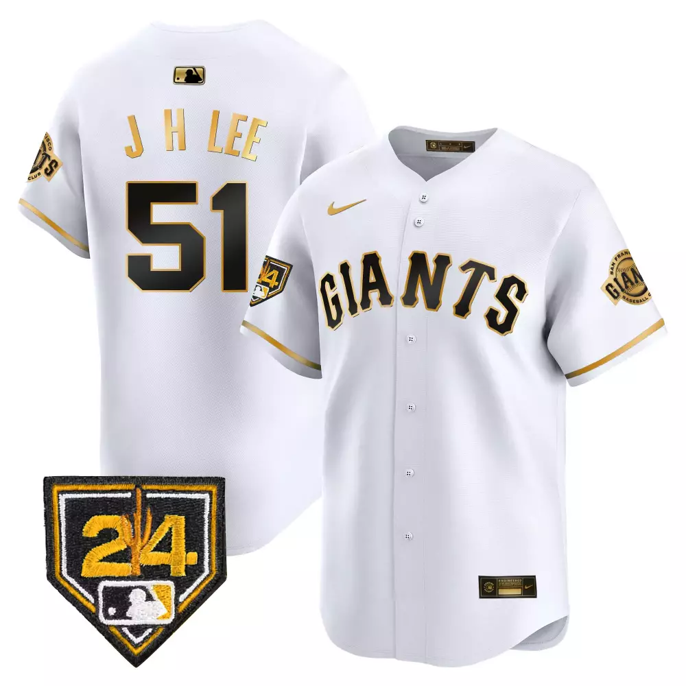Jung Hoo 51 Giants Jersey White 2024 Men Black Gold Vapor Premier Limited All Stitched