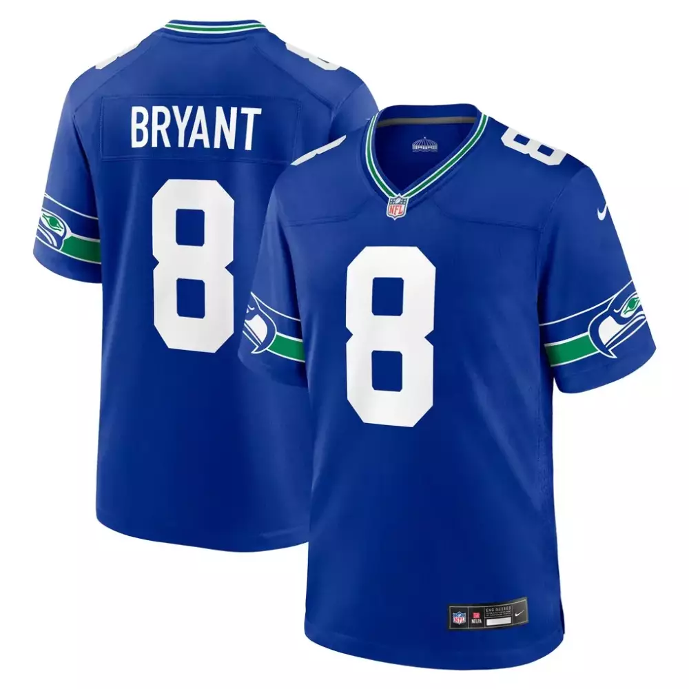 Harrison Bryant 8 Jersey Blue Seattle Seahawks Men Replica Green White Throwback