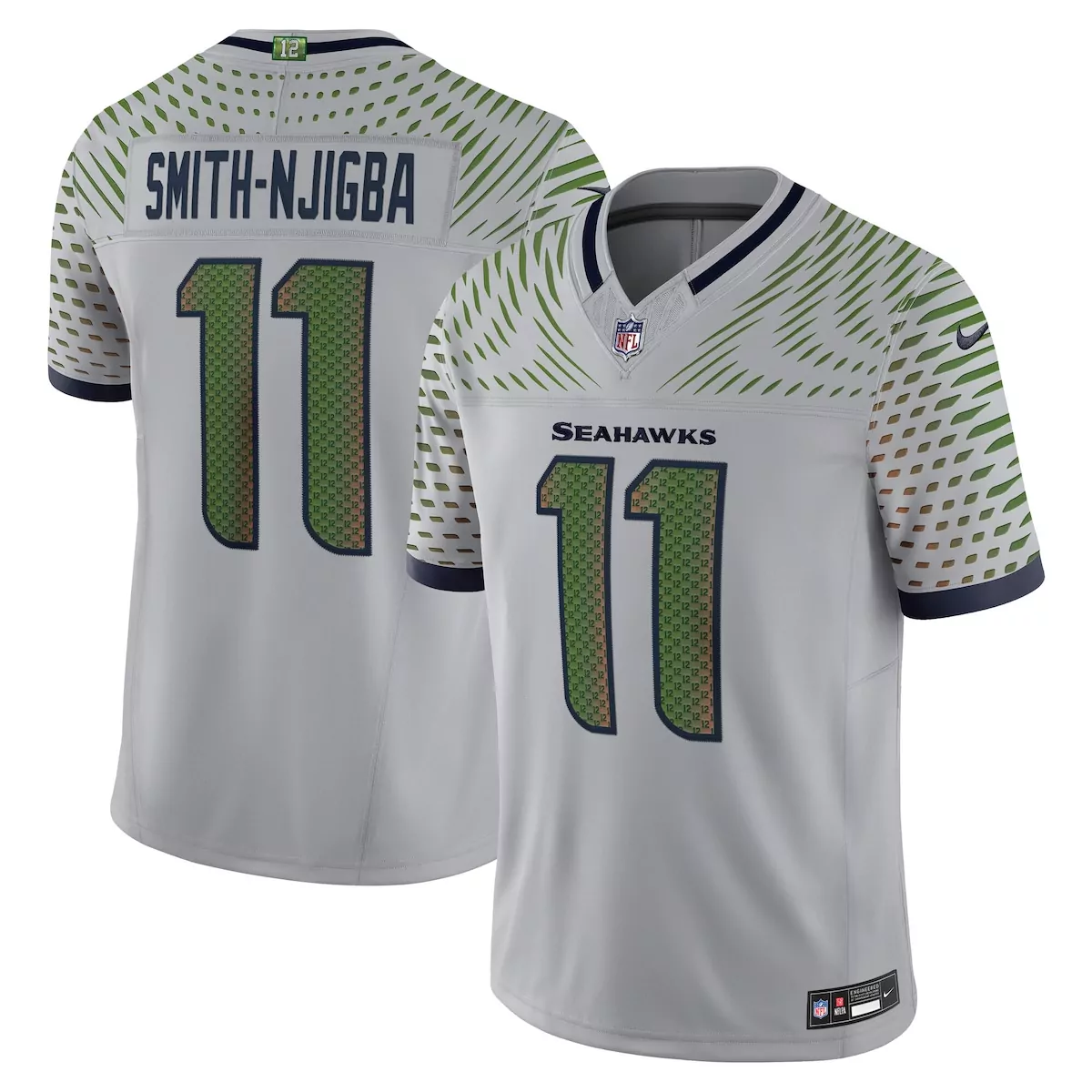 Jaxon Smith-njigba 11 Seahawks Jersey White Men Alternate Navy Green Collection Limited