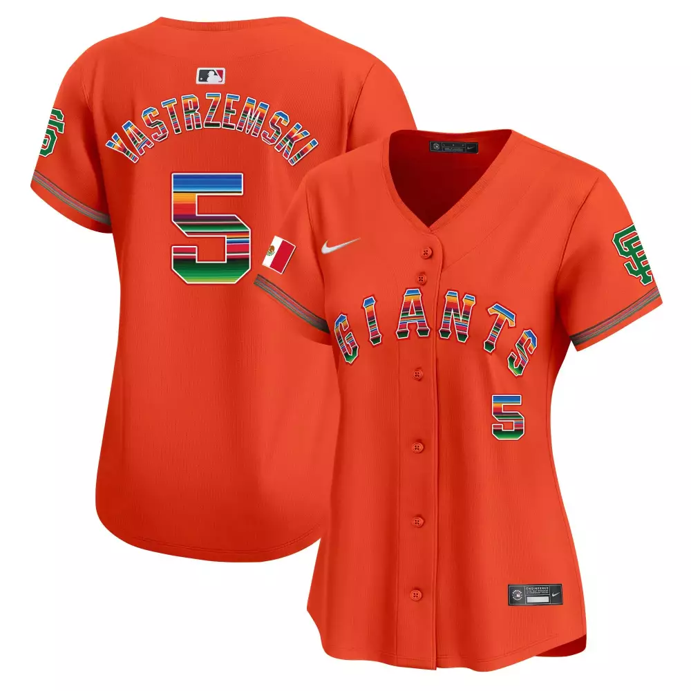 Mike Yastrzemski 5 Giants Jersey Orange Mexico Flag Men Split Design Green White