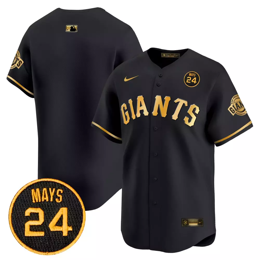 Cade Mays 24 San Francisco Giants Jersey Black Blackout Men Authentic Gold Vapor