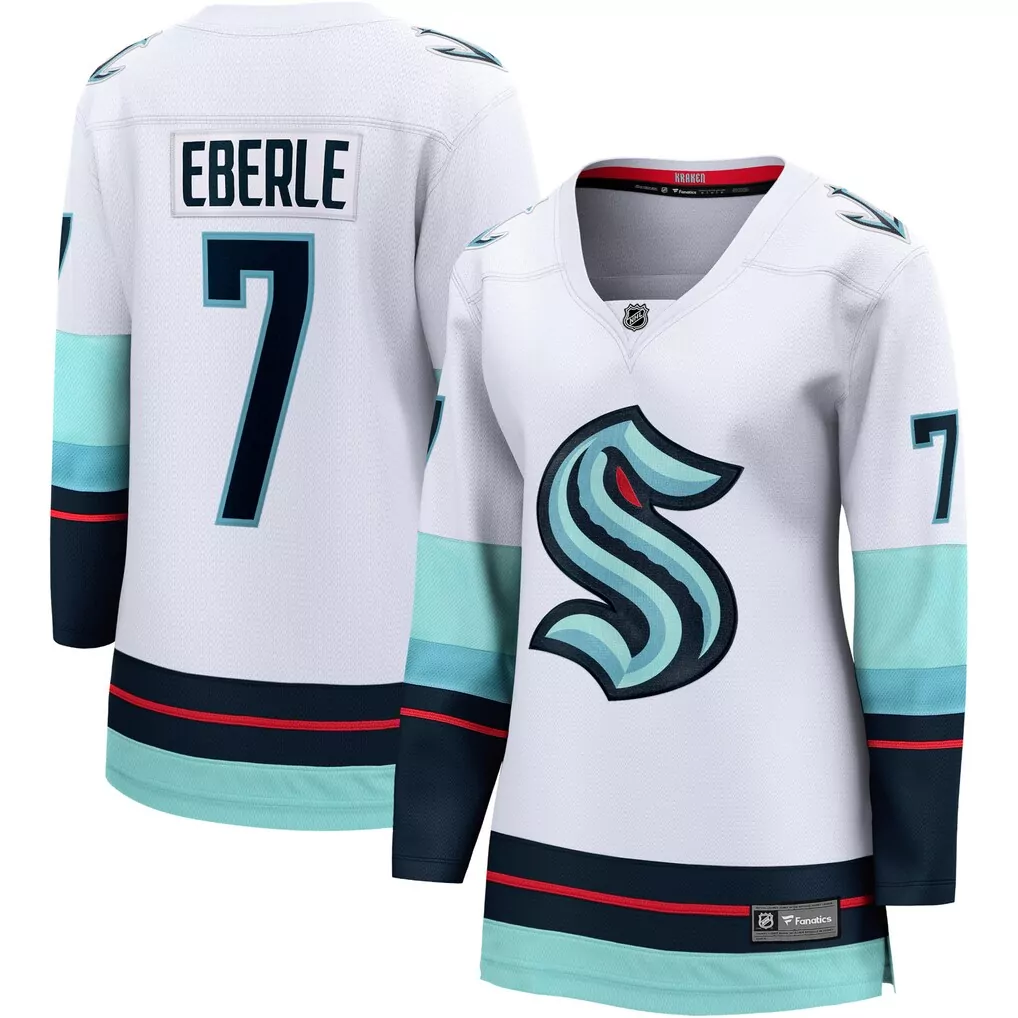 Jordan Eberle 7 Seattle Kraken Jersey White Men Replica Teal Dark Blue Red Away Breakaway