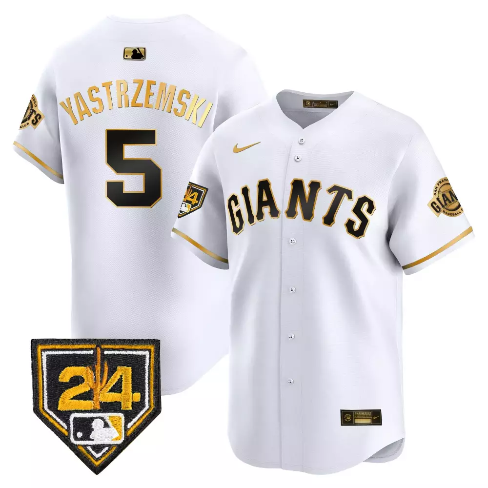 Mike Yastrzemski 5 Jersey White San Francisco Giants 50th Anniversary Men Alternate
